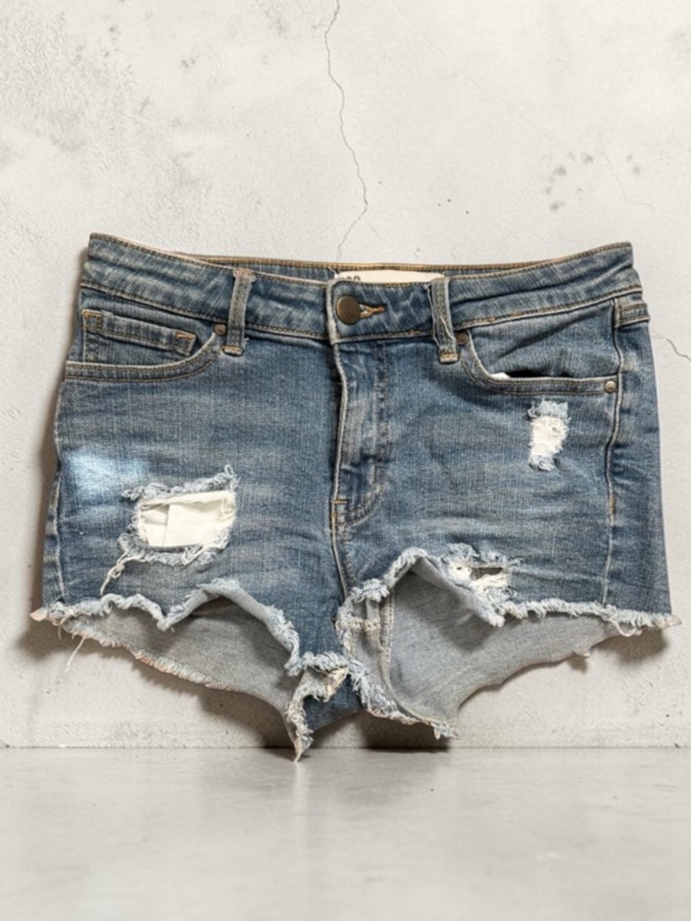 Pacsun RSQ Cut Off Jean Shorts Size 1 Distressed Mid Rise